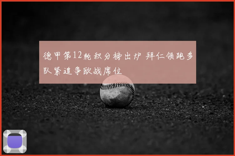 德甲第12轮积分榜出炉 拜仁领跑多队紧追争欧战席位